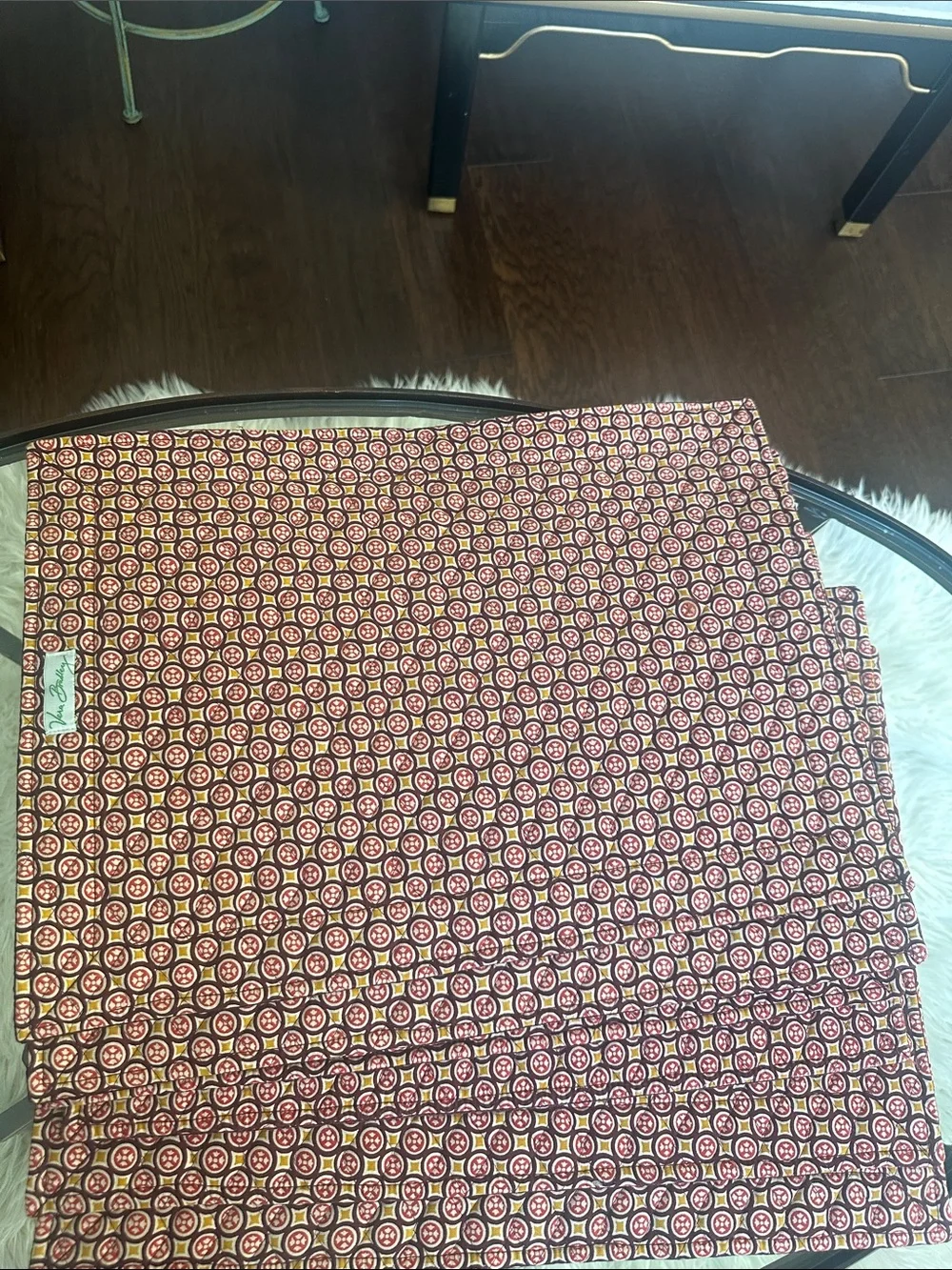 Vera Bradley Quilted Maroon Medallion Pattern Placemats (6)